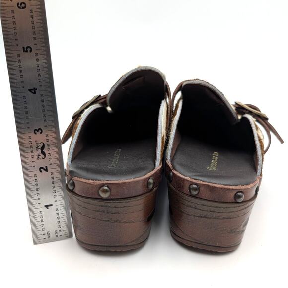 Chocolat Blu Yuna Genuine Calf Hair Clog Women's Cow Print Size US5 EU35 - Picture 4 of 12